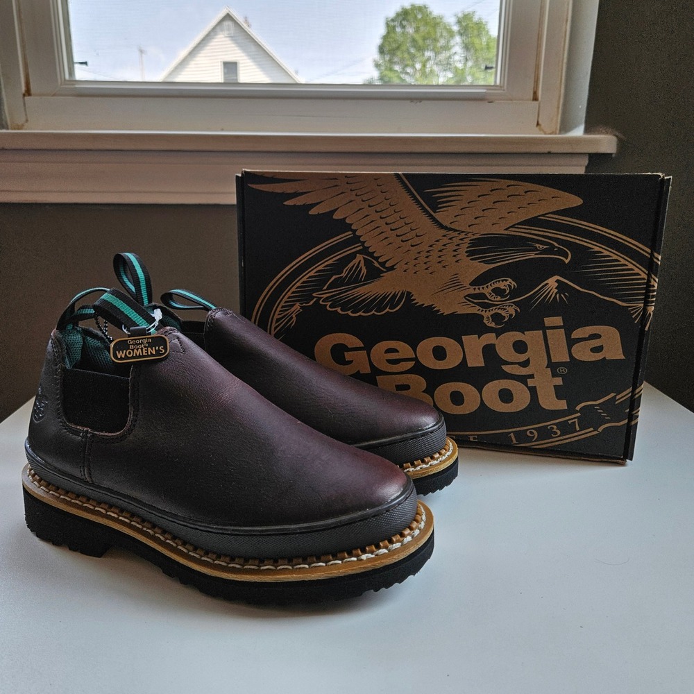 Georgia Boot Giant Romeo Womens 7 W Brown Leather  Soft Toe Work Shoe